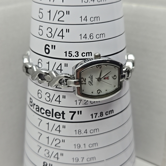 Womens Relic Fossil Breast Cancer Komen Watch New Batttery Silver Tone Ribbon - Picture 6 of 9